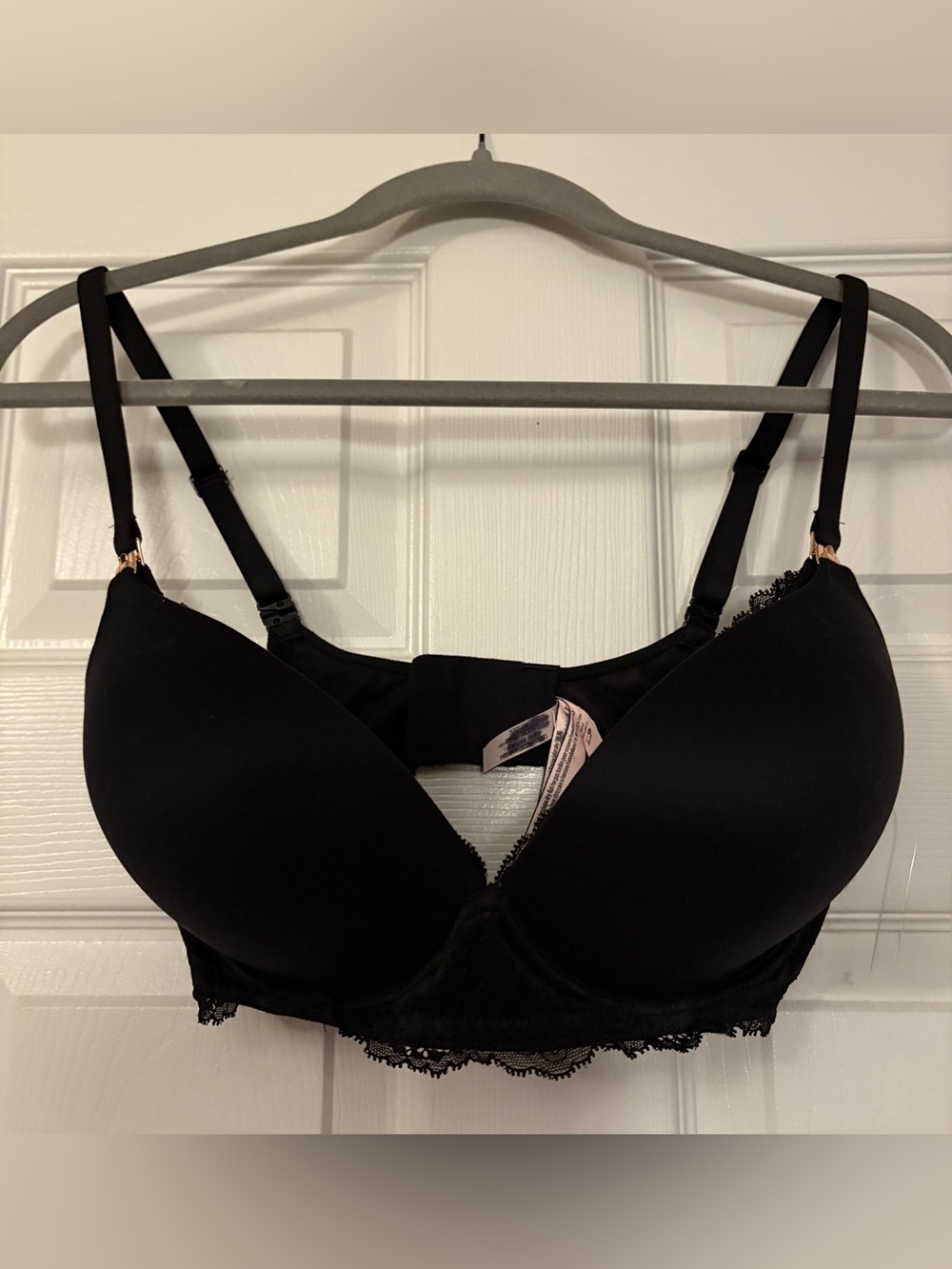 Victoria's Secret Black Lace-Trim Bra